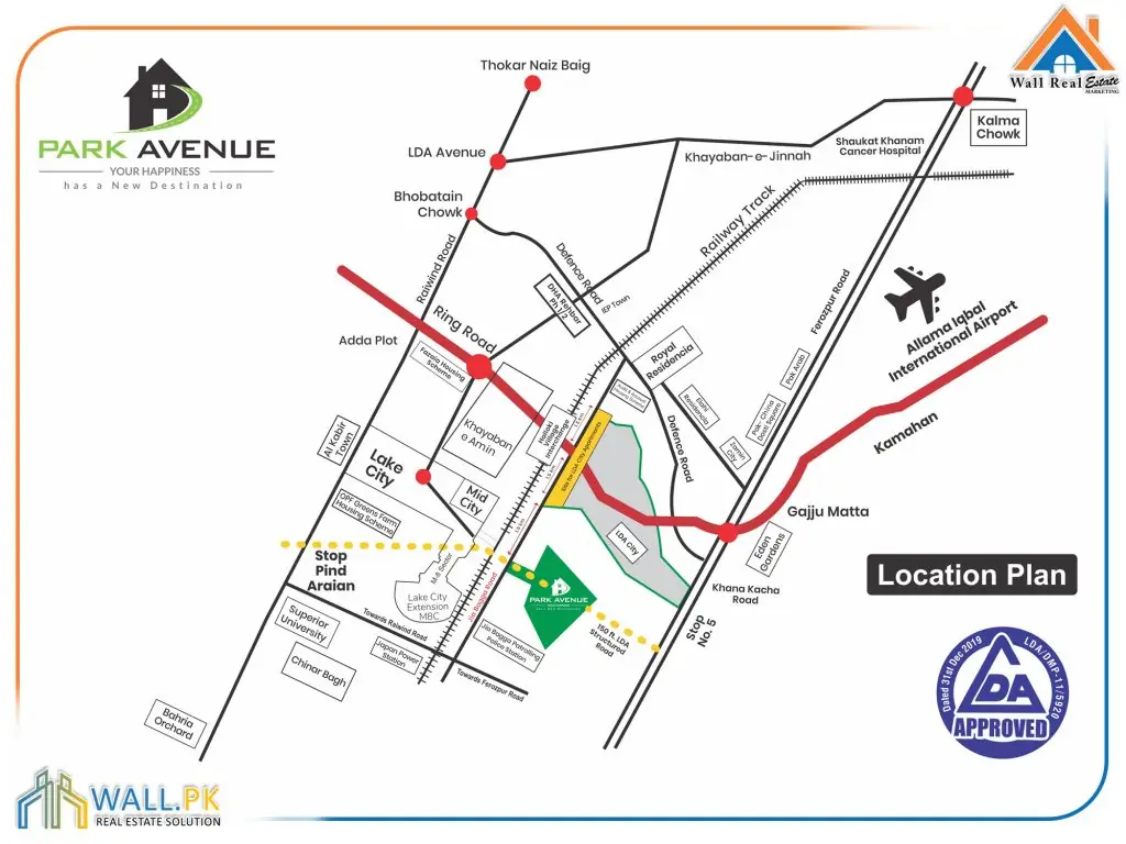 Park Avenue Lahore Map