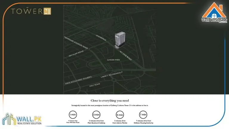 Tower-21-Lahore-Location-Map