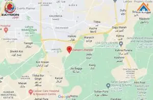 Zaitoon Lifestyle Lahore Location Map
