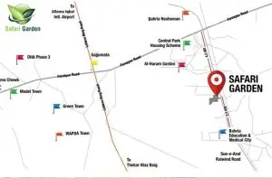 Safari Garden Lahore Location Map