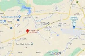Location Map For 7 Wonders City Islamabad
