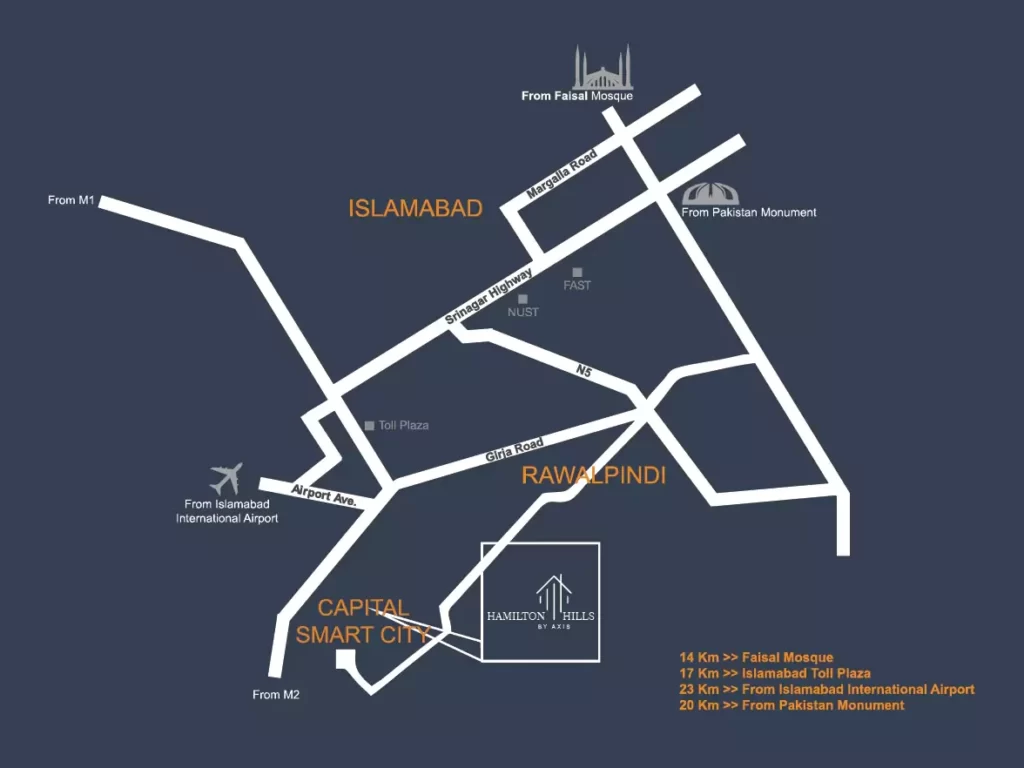 Hamilton Hills Villas Islamabad Location